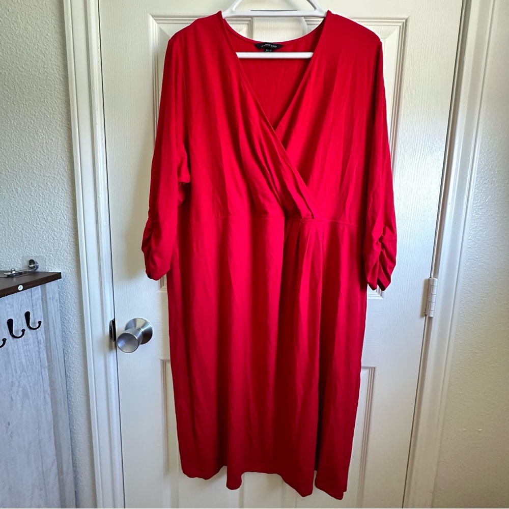 Red v neck dress